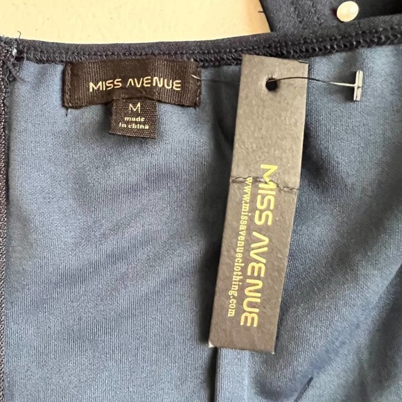 Miss Avenue Womens Pearl Off The Shoulder Crop Top Medium Navy Blue Halter - Picture 7 of 10